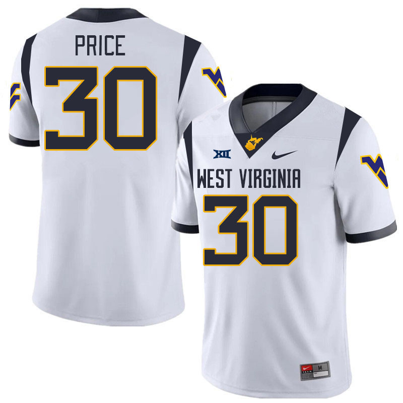 Men #30 Judah Price West Virginia Mountaineers College 2024 New Uniforms Football Jerseys Stitched S